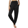 thumbnail image 1 of cfhntfmh Lounge Pants for Women Fashion High Elastic Waist Jogger Pants Casual Fall Plain Pants with Pockets, 1 of 6