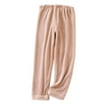thumbnail image 1 of cfhntfmh Lounge Pants for Women Fuzzy Comfy Elastic High Waisted Sleep Pants Loose Wide Leg Plush Pajama Bottoms Sleepwear, 1 of 2