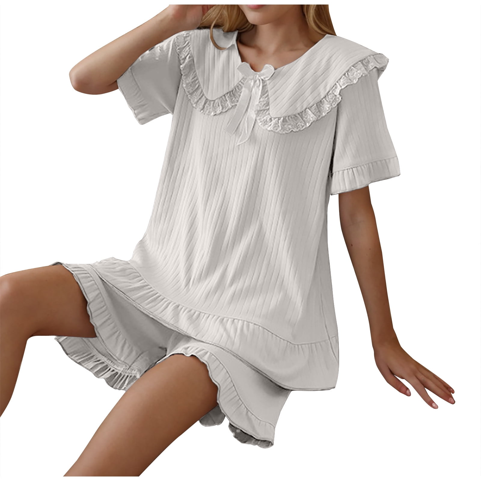 cfhntfmh Lounge Sets for Women 2 Piece Pajama Sleepwear Sets Cute Short ...