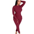 thumbnail image 1 of cfhntfmh Lounge Sets for Women Slim Turtleneck Long Sleeve Side Slit Basic Tops Comfy Stretchy Leggings 2 Piece Casual Outfits, 1 of 6
