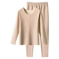 thumbnail image 1 of cfhntfmh Lounge Sets for Women Winter Comfy Long Sleeve Scoop Neck Solid Color T-Shirts Soft Stretch Jogger Pants Winter Outfits, 1 of 2