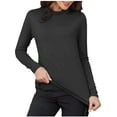 thumbnail image 1 of cfhntfmh Lounge Shirts for Women Winter Warm Fleece Mock Neck Basic Undershirts Stretch Thermal Long Sleeve Tops, 1 of 7