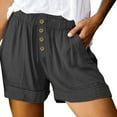 thumbnail image 1 of cfhntfmh Lounge Shorts for Women Loose Elastic High Waist Short Pants Wide Leg Summer Casual Pocketed Beach Clothes, 1 of 7