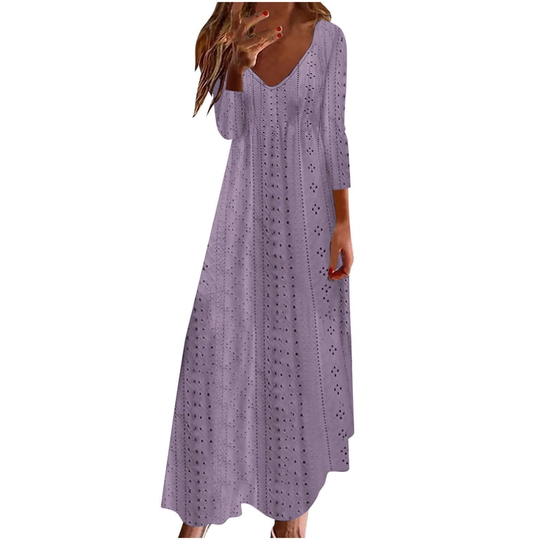 cfhntfmh Maxi Dresses for Women Fashion Cutout Deep V Neck Fall