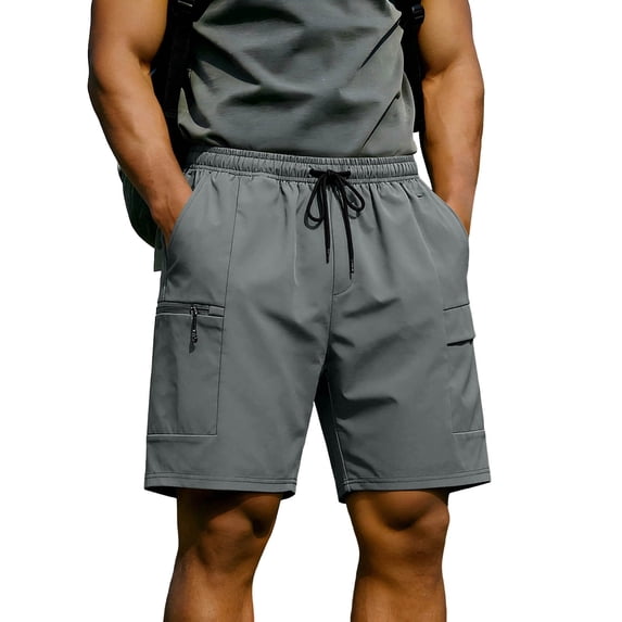 cfhntfmh Men's 7" Running Shorts Wide Leg Athletic Workout Gym Shorts with Zipper Pockets Summer Basketball Activewear