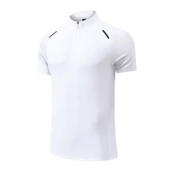 cfhntfmh Men's Active Quarter Zip Short Sleeve Tshirts Athletic Performance Pullover Quick Dry Running Outdoor Shirt