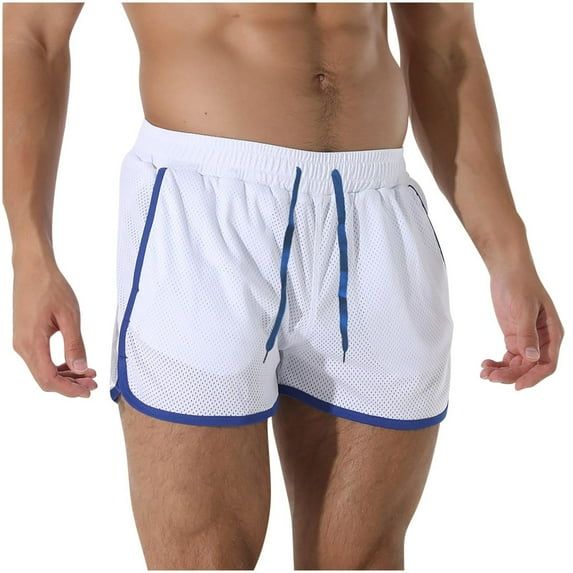 cfhntfmh Men's Athletic Gym Shorts Mesh Quick Dry Solid Color Workout Shorts with Pockets for Running Activewear