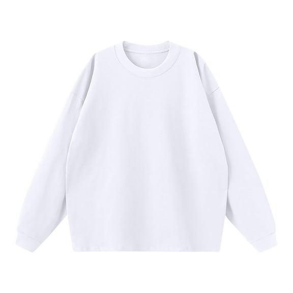cfhntfmh Men's Big and Tall Crewneck T-Shirts Long Sleeve Plain Tee Casual Solid Color Tshirts Loose Comfy Tops