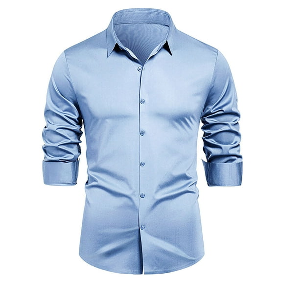cfhntfmh Men's Business Casual Shirts Button down Long Sleeve Blouse for Men Spring Fall Clothes Regular Fit Formal Shirt