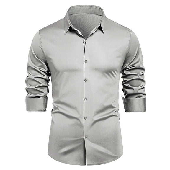 cfhntfmh Men's Business Casual Shirts Button down Long Sleeve Blouse for Men Spring Fall Clothes Regular Fit Formal Shirt
