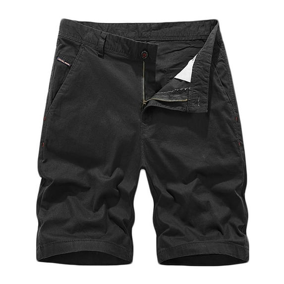 cfhntfmh Men's Cargo Shorts Knee Length Mens Running Shorts with Pockets High Waist Outdoor Solid Color Hiking Shorts