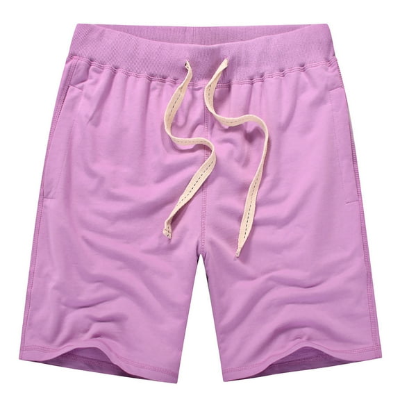 cfhntfmh Men's Casual Shorts Stretchy Cotton Elastic Waist Drawstring Shorts Lightweight Summer Beach Vacation Shorts