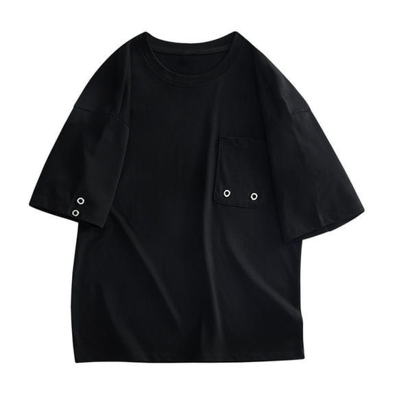 cfhntfmh Men's Cotton T-Shirts Oversized Unisex Short Sleeve Crew Neck Loose Basic Tops Trendy Summer Solid Color Athletic Tee
