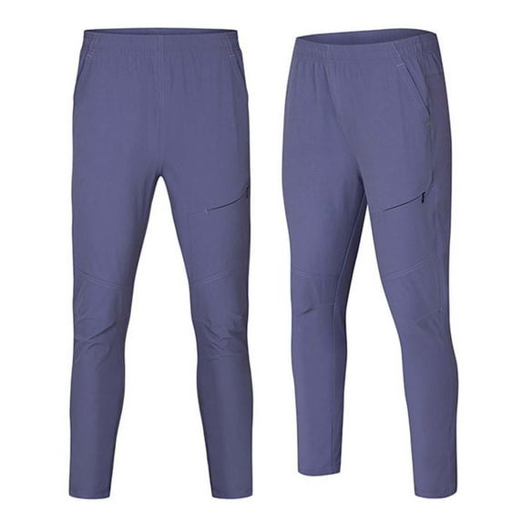 cfhntfmh Men's High Waisted Joggers Lightweight Quick Dry Athletic Pants Stretchy Exercise Running Jogging Cargo Trouser(Blue,Medium)