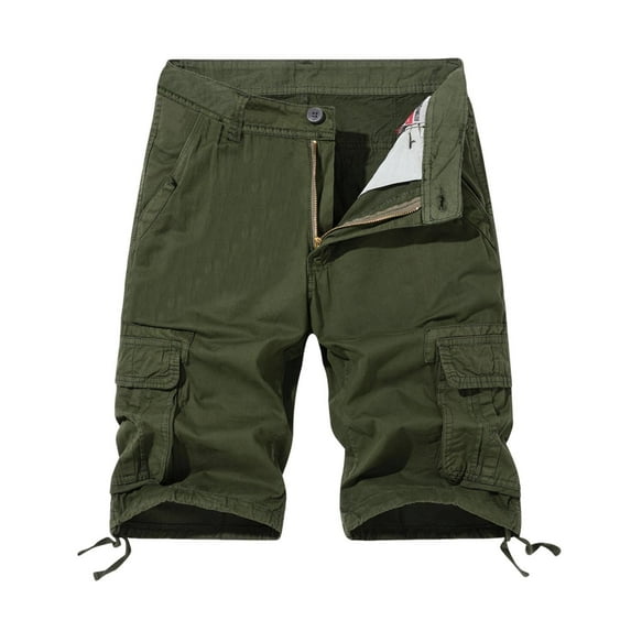cfhntfmh Men's Hiking Cargo Shorts with Multi Pocket Knee Length Outdoor Camping Shorts for Men Casual Work Shorts