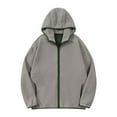 thumbnail image 1 of cfhntfmh Men's Lightweight Zip up Hoodie Long Sleeve Sweatshirt Athletic Slim Fit Basic Jacket with Pockets Fall Fashion（Gray,X-Large), 1 of 5