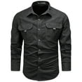 thumbnail image 1 of cfhntfmh Men's Long Sleeve Hiking Shirt Workwear Outdoor Camping Shirts with Pockets Lightweight Button up Work Shirt(Black,3X-Large), 1 of 2