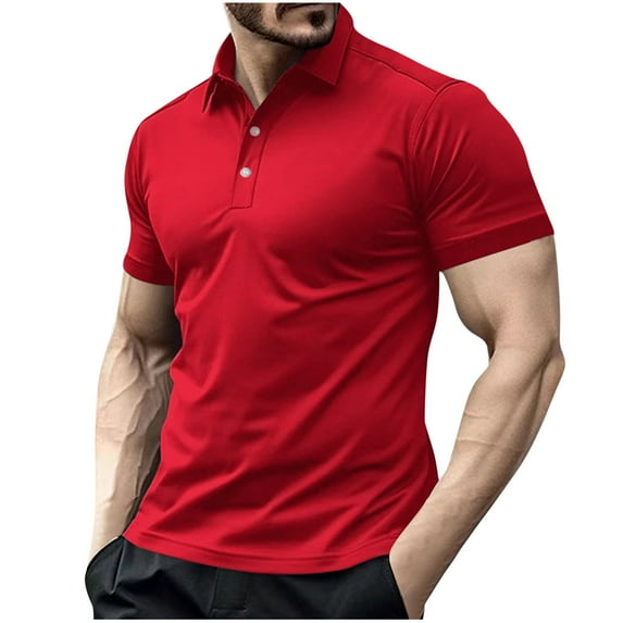 cfhntfmh Men's Muscle Skinny Shirts Workout V-Neck Golf Tops Slim Fit for Men Short Sleeve Casual Summer Gym Clothes