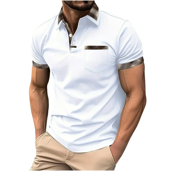cfhntfmh Men's Muscle Slim Henley Shirts Collared V Neck Button T-Shirt Gym Workout Athletic Shirt Tees with Pocket
