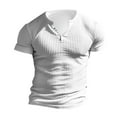 thumbnail image 1 of cfhntfmh Men's Muscle T Shirts Stretch Ribbed Knit T Shirts Short Sleeve Workout Casual Slim Fit Tee Shirts Basic Solid Tee Tops, 1 of 5
