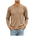 thumbnail image 1 of cfhntfmh Men's Oversized T-Shirts Vintage Washed Casual Pocket Tee Long Sleeve Crewneck Spring Tops Big and Tall, 1 of 8