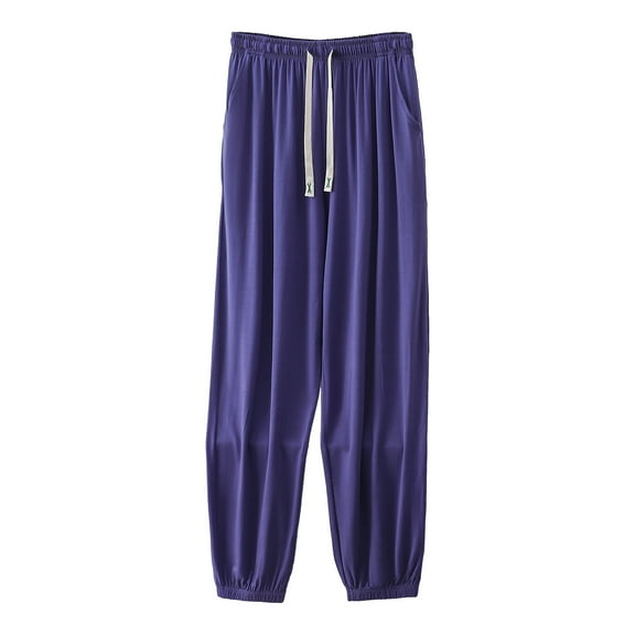 cfhntfmh Men's Pajama Pants Soft Comfy Sleep Bottoms Lightweight Lounge Pants with Pockets Loose Sleepwear Pjs Bottom