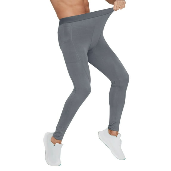 cfhntfmh Men's Pants Soft Stretch High Waisted Athletic Leggings Comfy Workout Yoga Base Layer Bottoms