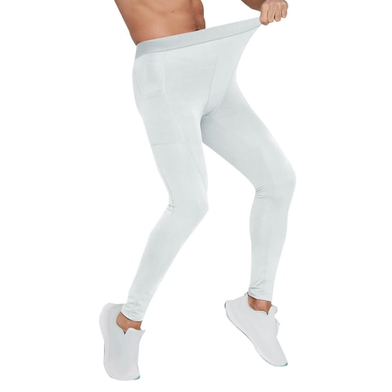 cfhntfmh Men's Pants Soft Stretch High Waisted Athletic Leggings Comfy Workout Yoga Base Layer Bottoms