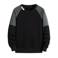 thumbnail image 1 of cfhntfmh Men's Sherpa Lined Sweatshirts Fleece Pullover Basic Tops Warm Crewneck Fall Winter Basic Thermal Sweatshirt（Black,4X-Large), 1 of 5