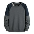 thumbnail image 1 of cfhntfmh Men's Sherpa Lined Sweatshirts Fleece Pullover Basic Tops Warm Crewneck Fall Winter Basic Thermal Sweatshirt（Gray,X-Large), 1 of 2