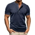 thumbnail image 1 of cfhntfmh Men's Short Sleeve Shirts Summer Button up Cotton T-Shirt Big and Talls Casual Crew Neck Tops, 1 of 7