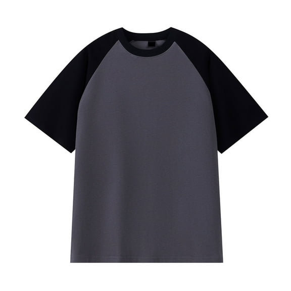 cfhntfmh Men's Short Sleeve T-Shirts Cotton Casual T Shirts for Men Breathable Comfort Tee Oversized Color Block Shirts