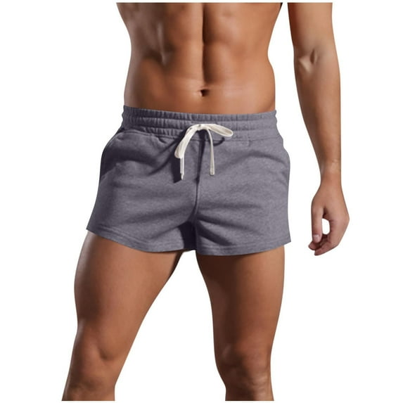 cfhntfmh Men's Sweat Cotton Shorts Athletic Gym Shorts Workout Jogger Sweat Shorts with Pockets and Drawstring