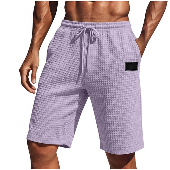 cfhntfmh Men's Sweat Shorts Casual Stretch Elastic Waist Workout Gym Short 7 Inch Inseam Running Shorts Beach Shorts with Pocket