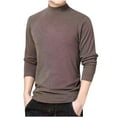 thumbnail image 1 of cfhntfmh Men's Turtleneck Stretch Shirts Long Sleeve Lightweight Fall Fashion Pullover T-Shirt Workout Casual Tops(Coffee,4X-Large), 1 of 5