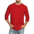 thumbnail image 1 of cfhntfmh Mens 3/4 Sleeve Shirts Crewneck Athletic Gym Tops Casual Solid Sports T-Shirt Big and Talls Tops, 1 of 4