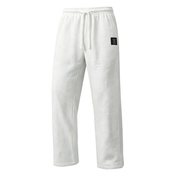 cfhntfmh Mens Beach Pants Drawstring Straight Leg Lightweight Pants with Pockets Loose Trendy Outfits (White,X-Large)