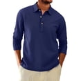 thumbnail image 1 of cfhntfmh Mens Casual Shirts Long Sleeve Collared Shirt with Buttons Lightweight Golf T Shirts Beach Clothes (Navy,XX-Large), 1 of 7