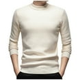 thumbnail image 1 of cfhntfmh Mens Crewneck Sweaters Winter Warm Fleece Long Sleeve Mock Neck Base Layer Pullovers Slim Thermal Knit Sweaters, 1 of 6