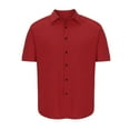 thumbnail image 1 of cfhntfmh Mens Dress Shirts Business Casual Slim Short Sleeve Button down Shirt Muscle Lapel Work Tops, 1 of 7