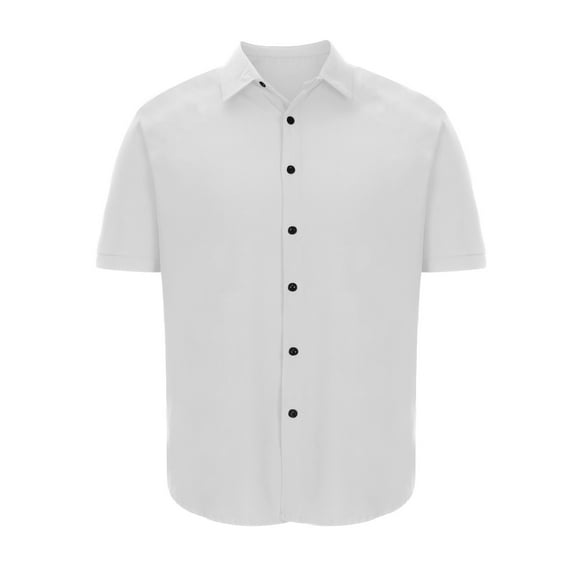 cfhntfmh Mens Dress Shirts Business Casual Slim Short Sleeve Button down Shirt Muscle Lapel Work Tops