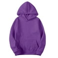 thumbnail image 1 of cfhntfmh Mens Fleece Hoodie Winter Warm Pullover Long Sleeve Sherpa Lined Hooded Sweatshirt with Pocket Fall Trendy Basic Pullover（Purple,XX-Large), 1 of 6
