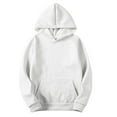 thumbnail image 1 of cfhntfmh Mens Fleece Hoodie Winter Warm Pullover Long Sleeve Sherpa Lined Hooded Sweatshirt with Pocket Fall Trendy Basic Pullover（White,X-Large), 1 of 6