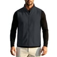 thumbnail image 1 of cfhntfmh Mens Fleece Vest Lightweight Thermal Jacket Zip up Vests Fall Winter Casual Sleeveless Clothes (Dark Gray,Small), 1 of 7