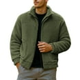 thumbnail image 1 of cfhntfmh Mens Fuzzy Sherpa Jacket Fleece Long Sleeve Full-Zip Hooded Shirt Warm Winter Jacket Coats Casual Outdoor Outwear, 1 of 7