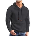 thumbnail image 1 of cfhntfmh Men's Drawstring Hoodies Lightweight Pullover Casual Long Sleeve Knit Hooded Sweatshirt Fall Winter Outfits（Dark Gray,Large), 1 of 6