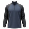 thumbnail image 1 of cfhntfmh Mens Long Sleeve Athletic Shirts 1/4 Zip Pullover Sun Protection Rash Guard Outdoor Running T-Shirts (Navy,Medium), 1 of 4