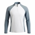 thumbnail image 1 of cfhntfmh Mens Long Sleeve Athletic Shirts 1/4 Zip Pullover Sun Protection Rash Guard Outdoor Running T-Shirts (White,X-Large), 1 of 3