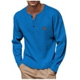 thumbnail image 1 of cfhntfmh Mens Long Sleeve Shirt Casual Button up Thermal Henley Shirts Lightweight Plain Fall Tshirts Mens Spring Clothes, 1 of 7