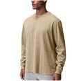 thumbnail image 1 of cfhntfmh Mens Long Sleeve Tee Shirts Big and Tall Crew Neck Soft Basic T-Shirts Casual Outdoor Hiking Clothes Spring Fashion(Khaki,Medium), 1 of 7
